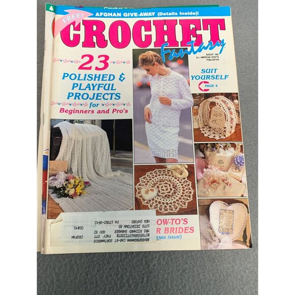 Vintage Crochet Fantasy Magazine Lot - 6 Issues - Patterns & Projects From The ' - Picture 3 of 7